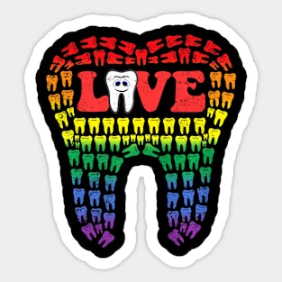 Dental Love Gay Pride Lgbt Q Gay Dentist Assistant Hygienist Sticker